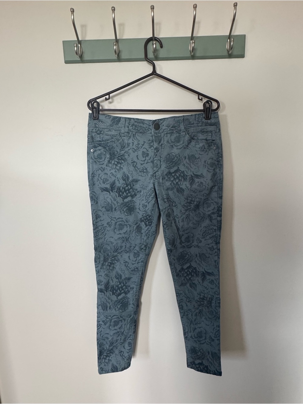 Democracy Navy and Light Blue Ornate Floral Jeans with AB Technology